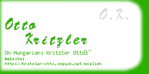 otto kritzler business card